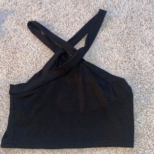 Crisscross black shirt